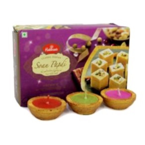 Soan Papdi with Diyas