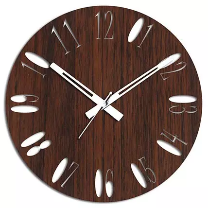 Brown Wooden Wall Clock For Home Decor