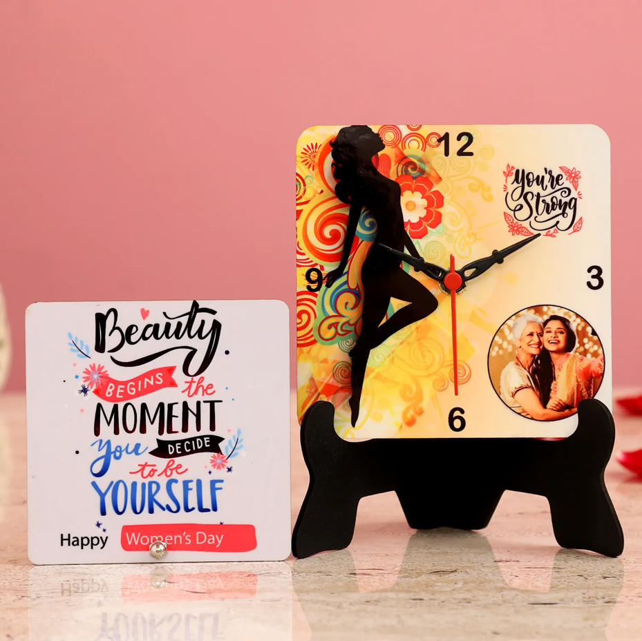 You are Strong Personalised Table Clock Table-Top