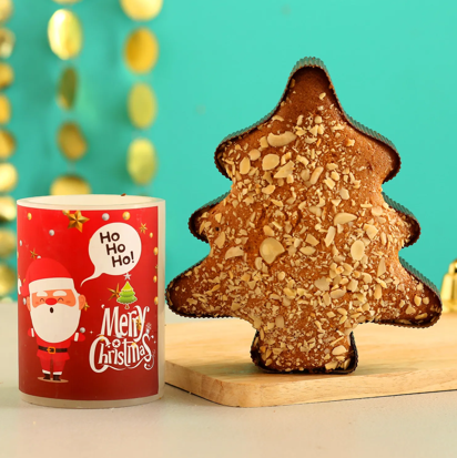 Xmas Tree Shaped Almond Cake & Hollow Candle