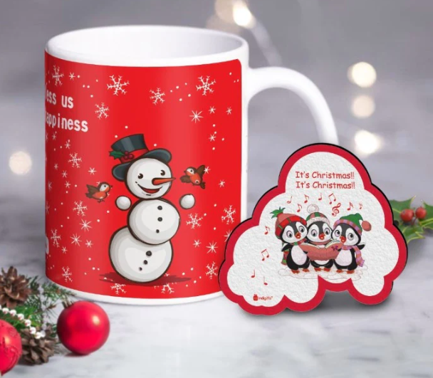Christmas Coffee Mug And Fridge Magnet