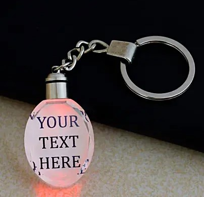 Personalized LED Oval Shaped Keychain