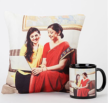 Personalized Mug & LED Cushion Combo For Mom